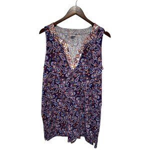 Lands' End Cotton Shift Multicolor Size Large Petite